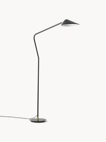 Grote leeslamp Neron, Decoratie: vermessingd metaal, Zwart, H 171 cm