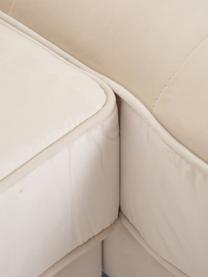 Sofa narożna z aksamitu Gabriela, Tapicerka: aksamit poliestrowy Należ, Nogi: metal lakierowany, Kremowy, S 230 x G 148 cm