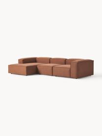 Modulares Ecksofa Lennon, Bezug: 100 % Polyester Der strap, Gestell: Massives Kiefernholz, Spe, Webstoff Nougat, B 327 x T 180 cm, Eckteil links