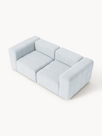 Modulares Bouclé-Sofa Lena (3-Sitzer), Bezug: Bouclé (93 % Polyester, 6, Gestell: Buchenholz, Spanplatte, H, Bouclé Hellblau, B 211 x T 106 cm