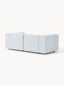 Modulares Bouclé-Sofa Lena (3-Sitzer), Bezug: Bouclé (93 % Polyester, 6, Gestell: Buchenholz, Spanplatte, H, Füße: Kunststoff, Bouclé Hellblau, B 211 x T 106 cm