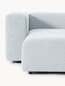 Modulares Bouclé-Sofa Lena (3-Sitzer), Bezug: Bouclé (93 % Polyester, 6, Gestell: Buchenholz, Spanplatte, H, Bouclé Hellblau, B 211 x T 106 cm