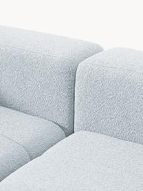 Modulares Bouclé-Sofa Lena (3-Sitzer), Bezug: Bouclé (93 % Polyester, 6, Gestell: Buchenholz, Spanplatte, H, Füße: Kunststoff, Bouclé Hellblau, B 211 x T 106 cm