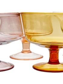 Mundgeblasene Eisschälchen Diseguale in unterschiedlichen Farben und Formen, 6 Stück, Glas, mundgeblasen, Gelbtöne, Rosatöne, Ø 12 x H 8 cm, 400 ml