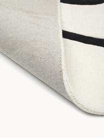 Tappeto in lana con disegno One Line fatto a mano Line, Retro: 100% cotone Nel caso dei , Bianco crema, Larg. 200 x Lung. 300 cm (taglia L)