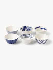 Súprava misiek z porcelánu Pacific Blue, 6 dielov, Porcelán, Biela, tmavomodrá, Ø 11 x V 5 cm