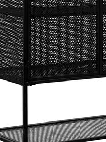 Credenza alta nera Wire, Metallo verniciato a polvere, Nero, Larg. 90 x Alt. 167 cm