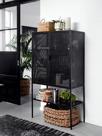 Credenza alta nera Wire, Metallo verniciato a polvere, Nero, Larg. 90 x Alt. 167 cm