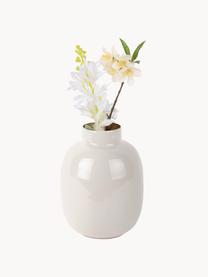 Vase Mila, H 29 cm, Metall, beschichtet, Off White, Ø 8 x H 29 cm