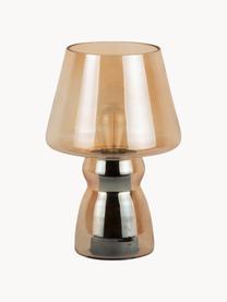 Lámpara de mesa pequeña Classic, portátil, Vidrio, Marrón claro transparente, Ø 17 x Al 26 cm