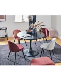 Fluweel gestoffeerde stoelen Amy, 2 stuks, Bekleding: fluweel (100% polyester), Poten: gepoedercoat metaal, Bordeauxrood, B 47  x D 55 cm