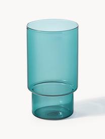 Mundgeblasene Longdrinkgläser Gustave, 4 Stück, Borosilikatglas, Transparent, Hellgrau, Petrol, Orange, Ø 8 x H 14 cm, 450 ml