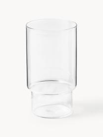 Mundgeblasene Longdrinkgläser Gustave, 4 Stück, Borosilikatglas, Transparent, Hellgrau, Petrol, Orange, Ø 8 x H 14 cm, 450 ml