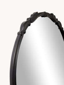 Miroir mural baroque rond Francesca, Noir, Ø 72 x prof. 2 cm