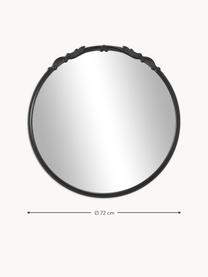 Miroir mural baroque rond Francesca, Noir, Ø 72 x prof. 2 cm