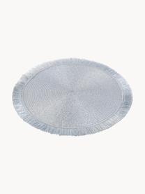 Tovagliette americane rotonde con frange Linda 6 pz, Materiale sintetico, Argentato, Ø 38 cm