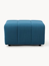 Pouf en velours Lena, Velours bleu pétrole, larg. 78 x prof. 75 cm