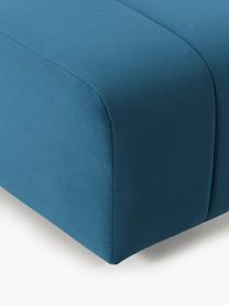 Pouf en velours Lena, Velours bleu pétrole, larg. 78 x prof. 75 cm