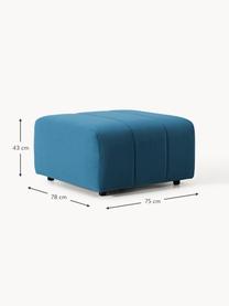 Pouf en velours Lena, Velours bleu pétrole, larg. 78 x prof. 75 cm