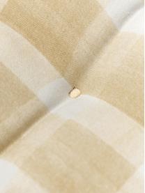 Kariertes Baumwoll-Sitzkissen Milène, Bezug: 100% Baumwolle, Beige, Hellgelb, Weiss, B 40 x L 40 cm