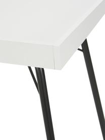 Bureau avec plateau blanc Rayburn, Blanc, larg. 115 x prof. 52 cm