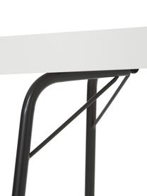 Schreibtisch Rayburn mit weißer Tischplatte, Tischplatte: Mitteldichte Holzfaserpla, Gestell: Metall, pulverbeschichtet, Weiß, B 115 x T 52 cm