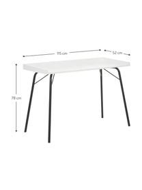 Psací stůl s bílou deskou Rayburn, Bílá, Š 115 cm, H 52 cm