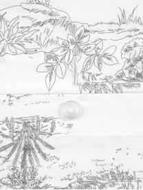 Baumwollperkal-Kissenbezüge Forest mit gezeichnetem Print, 2 Stück, Webart: Perkal Fadendichte 180 TC, Weiss, Grau, 40 x 80 cm