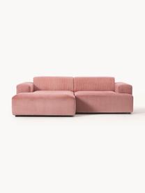 Cord-Ecksofa Melva (3-Sitzer), Bezug: Cord (92% Polyester, 8% P, Gestell: Massives Kiefernholz, Spa, Cord Altrosa, B 238 x T 143 cm, Eckteil links