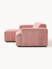 Cord-Ecksofa Melva (3-Sitzer), Bezug: Cord (92% Polyester, 8% P, Gestell: Massives Kiefernholz, Spa, Cord Altrosa, B 238 x T 143 cm, Eckteil links