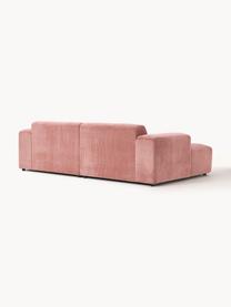 Cord-Ecksofa Melva (3-Sitzer), Bezug: Cord (92% Polyester, 8% P, Gestell: Massives Kiefernholz, Spa, Füße: Kunststoff Dieses Produkt, Cord Altrosa, B 238 x T 143 cm, Eckteil links