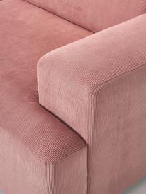 Canapé d'angle 3 places en velours côtelé Melva, Velours côtelé rose, larg. 238 x prof. 143 cm, méridienne à gauche
