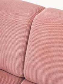 Canapé d'angle 3 places en velours côtelé Melva, Velours côtelé vieux rose, larg. 238 x prof. 143 cm, méridienne à gauche