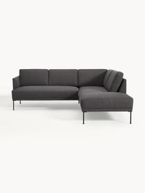 Ecksofa Fluente, Bezug: 100 % Polyester Der hochw, Gestell: Massives Kiefernholz, Webstoff Anthrazit, B 221 x T 200 cm, Eckteil links