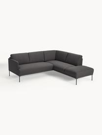 Ecksofa Fluente, Bezug: 100 % Polyester Der hochw, Gestell: Massives Kiefernholz, Webstoff Anthrazit, B 221 x T 200 cm, Eckteil links