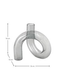 Design Glasvase Circlein in Grau, Glas, Grau, transparent, B 16 x H 14 cm