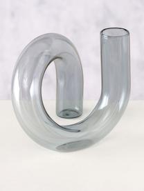 Dizajnová sklenená váza Circlein, Sklo, Sivá, Š 16 x V 14 cm