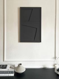 Handgefertigtes Wandobjekt Edge, Rahmen: Holz, satiniert, Schwarz, B 30 x H 50 cm