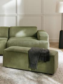 Pouf en velours côtelé Melva, larg. 99 x prof. 42 cm, Velours côtelé vert olive, larg. 99 x prof. 42 cm