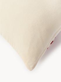 Samt-Kissenhülle Darva mit getuftetem Zuckerstangen-Muster, 100 % Baumwollsamt, Cremeweiß, B 50 x L 50 cm