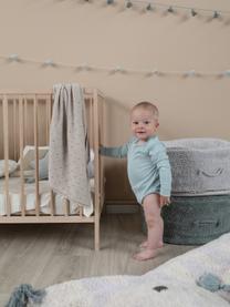 Pouf pour enfant fait main Chill, Tissu gris-bleu, Ø 50 x haut. 20 cm