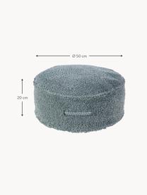 Pouf pour enfant fait main Chill, Tissu gris-bleu, Ø 50 x haut. 20 cm