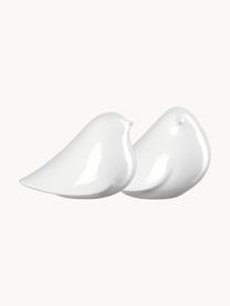 Deko-Vögel Alassio aus Porzellan, 2 Stück, Porzellan, Weiß, B 16 x H 11 cm