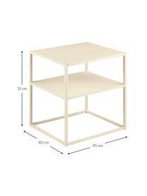 Table d'appoint industrielle en métal beige Neptun, Métal, revêtement par poudre, Beige, larg. 45 x prof. 40 cm