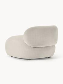 Niervormige loungefauteuil Alba, Bekleding: 97% polyester, 3% nylon M, Frame: massief sparrenhout, berk, Poten: kunststof Het materiaal d, Geweven stof crèmewit, B 102 x D 89 cm, rugleuning links