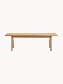 Banco de madera de roble Melfort, Asiento: tablero de fibras de dens, Bordes: madera de roble maciza, Patas: madera de abedul maciza c, Madera, An 144 x Al 45 cm