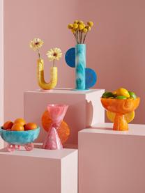 Handgefertigte Vase Mustique in Marmor-Optik, H 30 cm, Acryl, poliert, Marmor-Optik Blautöne, B 23 x H 30 cm
