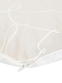 Funda de cojín Amino, 100% algodón, Beige/blanco, An 40 x L 40 cm