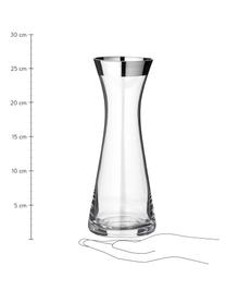 Caraffa in vetro Hendrik, 800 ml, Vetro di cristallo , bordo in platino, Trasparente, Alt. 27 cm