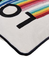 Funda de cojín con abalorios Emery, 100% algodón, Multicolor, blanco, negro, An 40 x L 40 cm